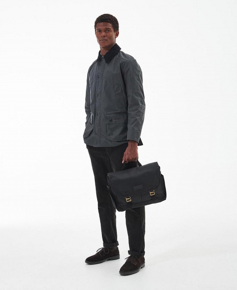 Geanta Barbati Barbour Essential Wax Messenger Bag Negrii | Romania_BAR17130