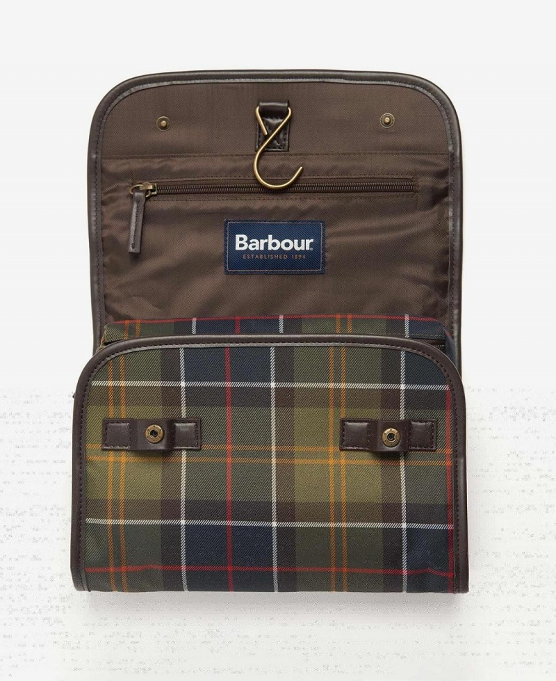 Geanta Barbati Barbour Tartan Hanging Washbag Masline Verzi | Romania_BAR40271