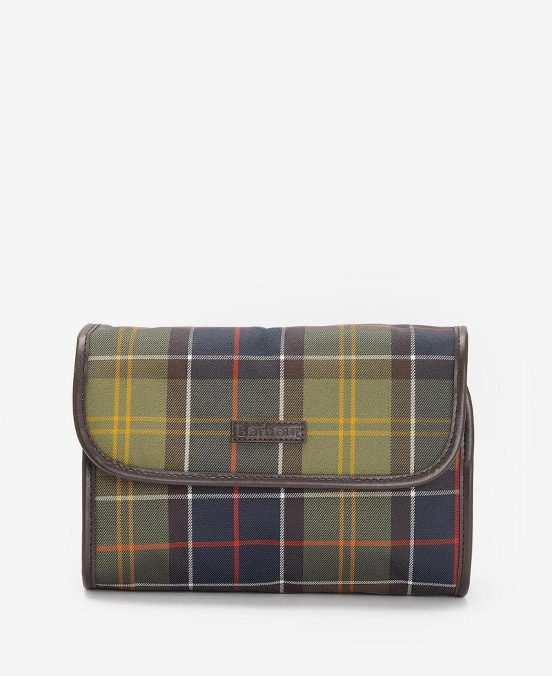 Geanta Barbati Barbour Tartan Hanging Washbag Masline Verzi | Romania_BAR40271