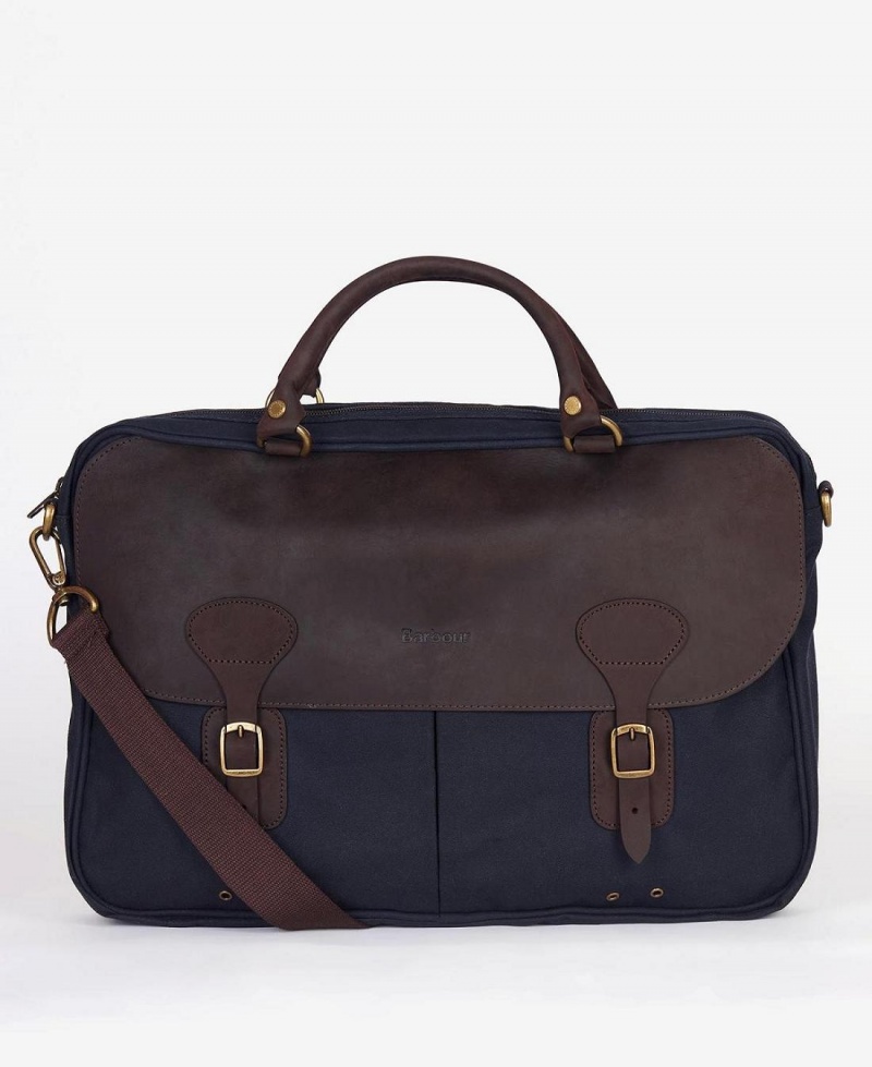 Geanta Barbati Barbour Wax Piele Briefcase Bleumarin | Romania_BAR82783