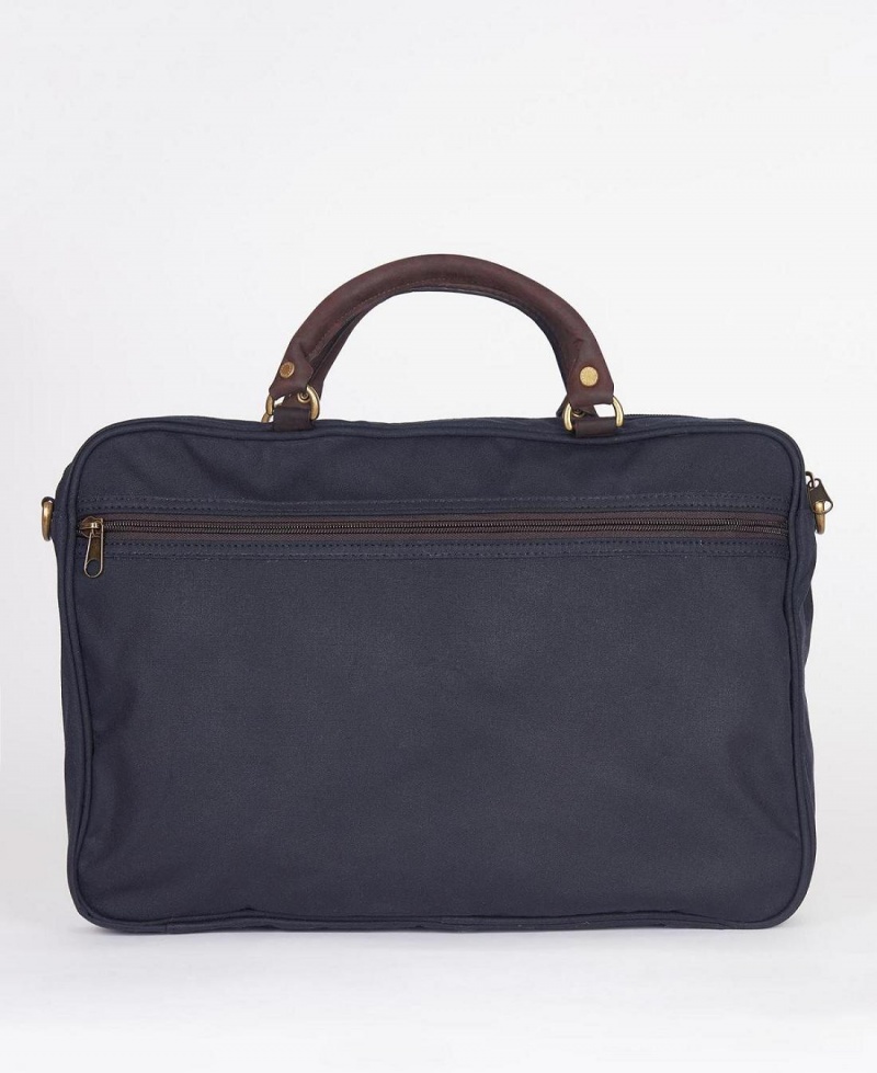 Geanta Barbati Barbour Wax Piele Briefcase Bleumarin | Romania_BAR82783