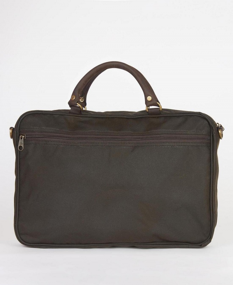 Geanta Barbati Barbour Wax Piele Briefcase Masline Verzi | Romania_BAR14192