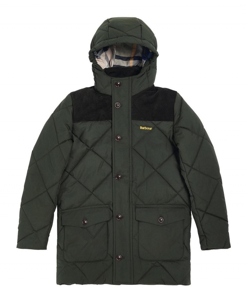 Haine Copii Barbour Boys' Elmwood Matlasat Jacket Verzi | Romania_BAR44979