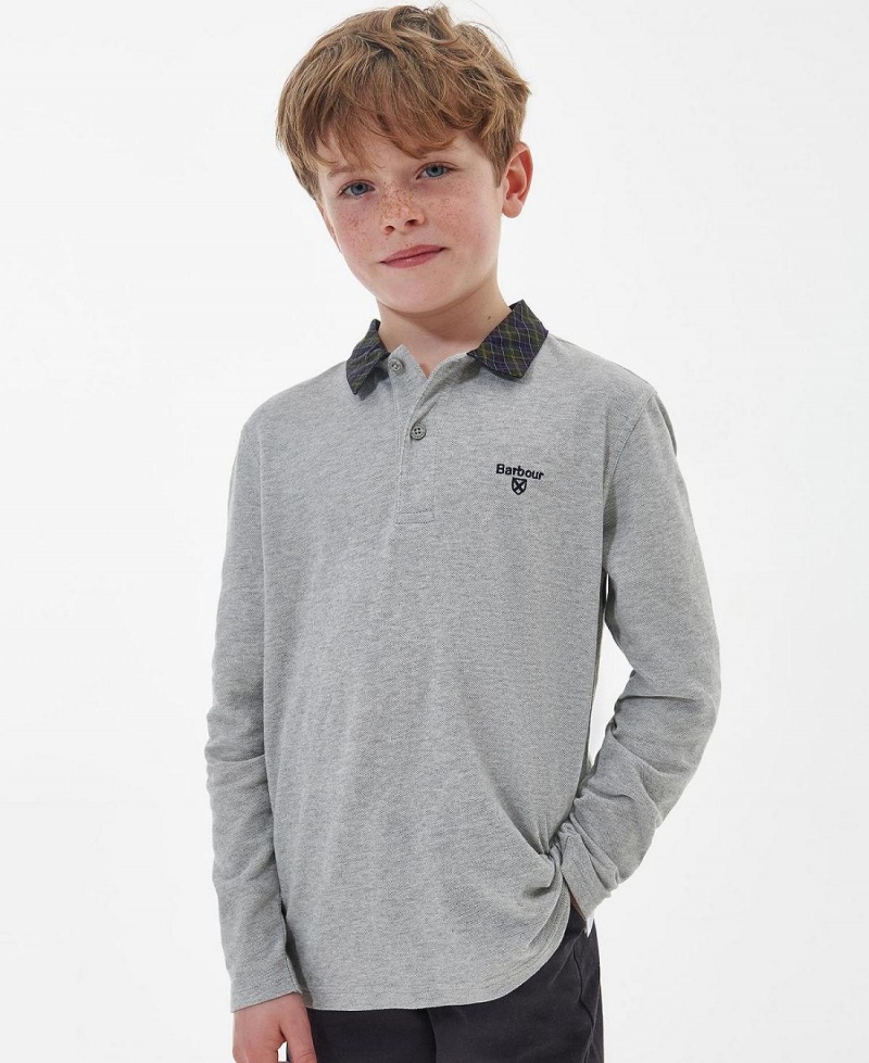 Haine Copii Barbour Boys' Hector Polo Shirt Gri | Romania_BAR26737