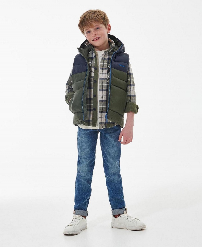 Haine Copii Barbour Boys' Roker Gilet Verzi | Romania_BAR96452