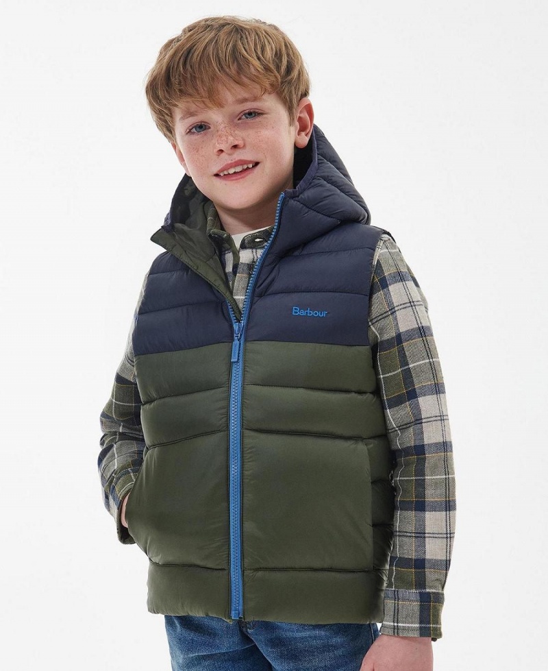 Haine Copii Barbour Boys' Roker Gilet Verzi | Romania_BAR96452