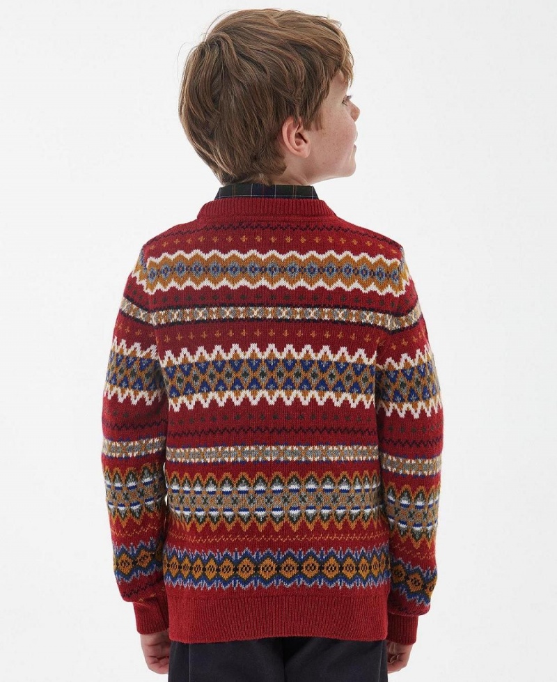 Haine Copii Barbour Boys Case Fairisle Jumper Rosii | Romania_BAR74515