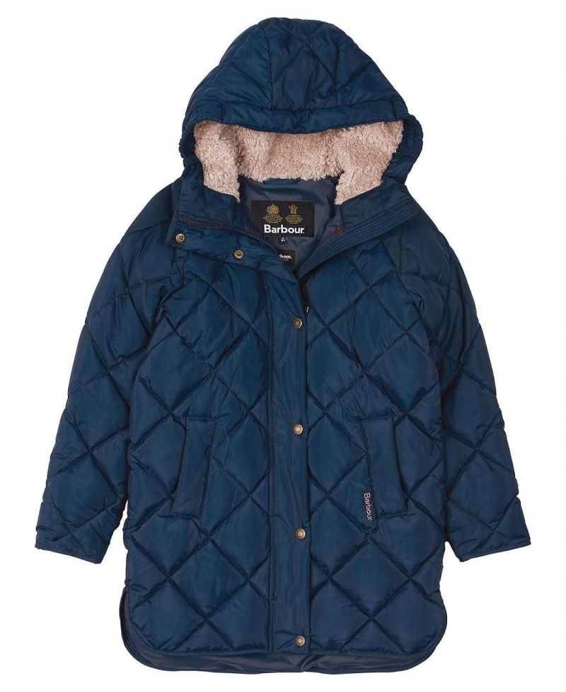 Haine Copii Barbour Girls Sandyford Matlasat Jacket Bleumarin | Romania_BAR68957