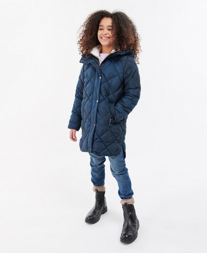 Haine Copii Barbour Girls Sandyford Matlasat Jacket Bleumarin | Romania_BAR68957