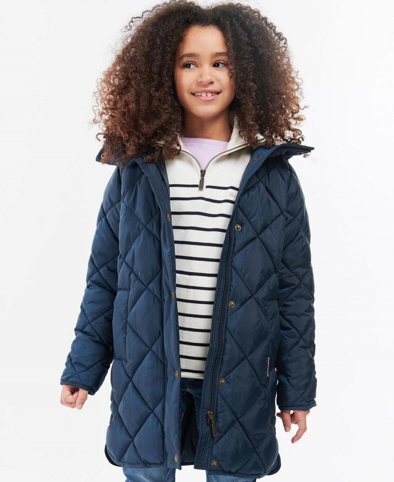 Haine Copii Barbour Girls Sandyford Matlasat Jacket Bleumarin | Romania_BAR68957