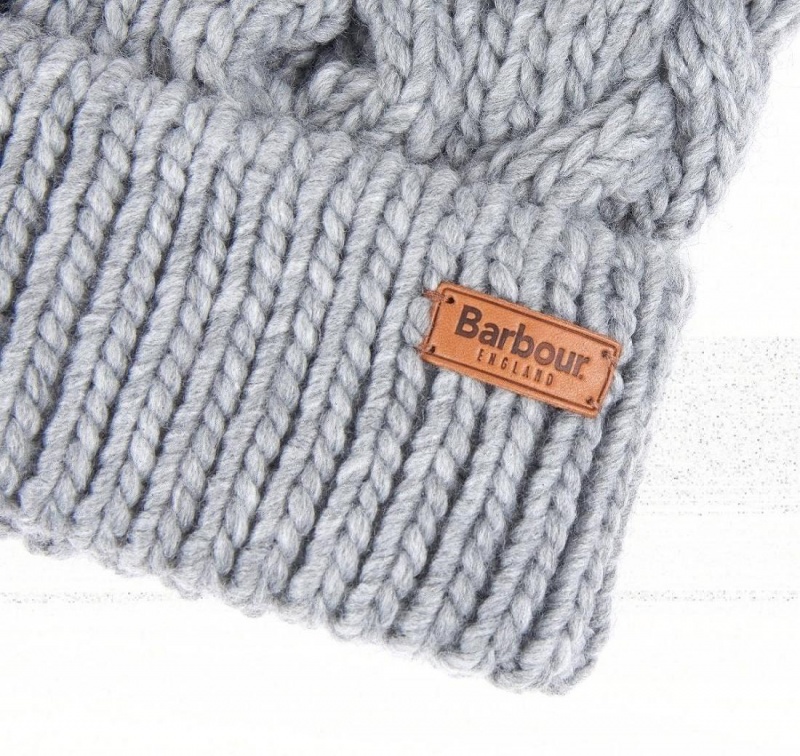 Palarie Dama Barbour Penshaw Cable-Knit Gri | Romania_BAR55002