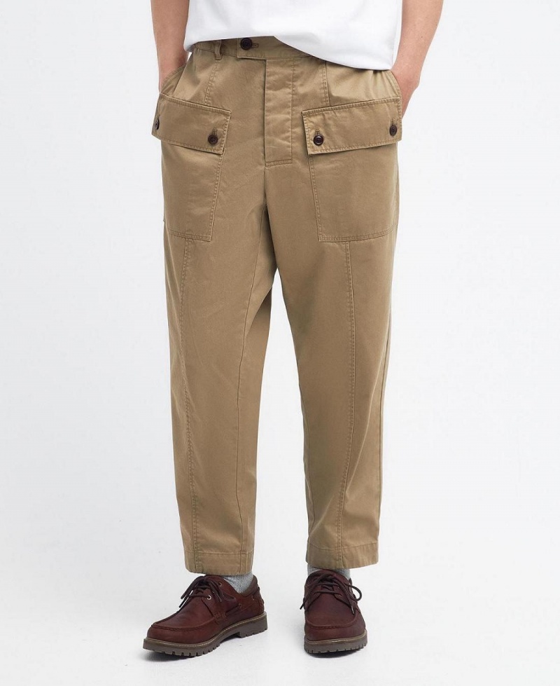 Pantaloni Barbati Barbour Barbour x Maison Kitsuné Cargo Trousers Bej | Romania_BAR19509