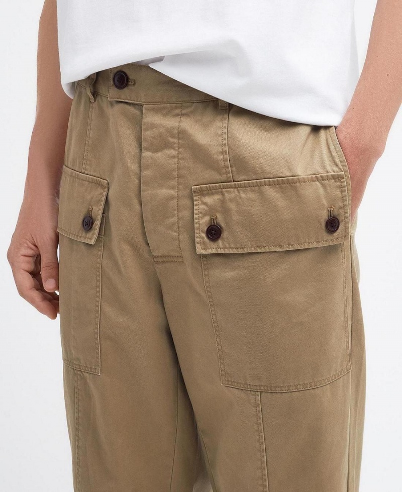 Pantaloni Barbati Barbour Barbour x Maison Kitsuné Cargo Trousers Bej | Romania_BAR19509