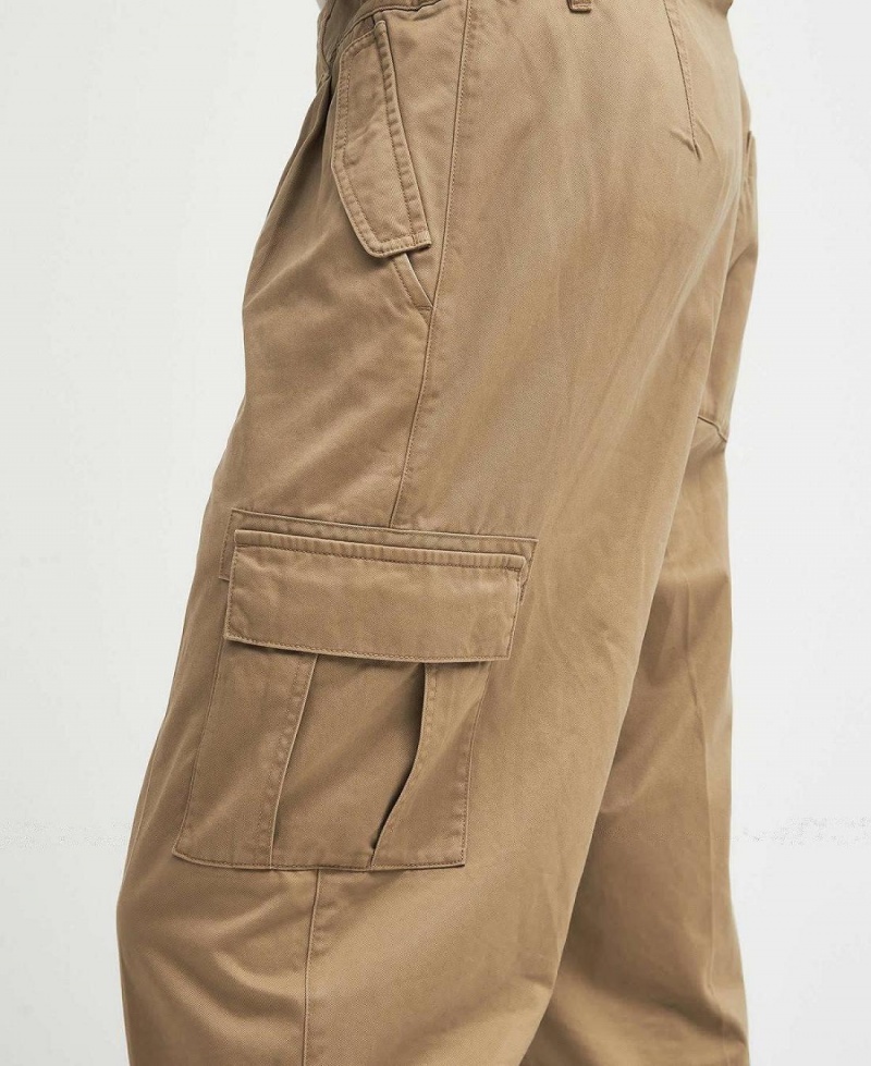 Pantaloni Barbati Barbour Faulkner Tapered Cargo Trousers Bej | Romania_BAR40155