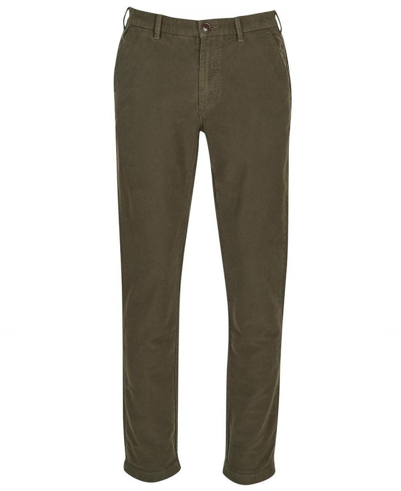 Pantaloni Barbati Barbour Neuston Moleskin Trousers Masline Verzi | Romania_BAR91059