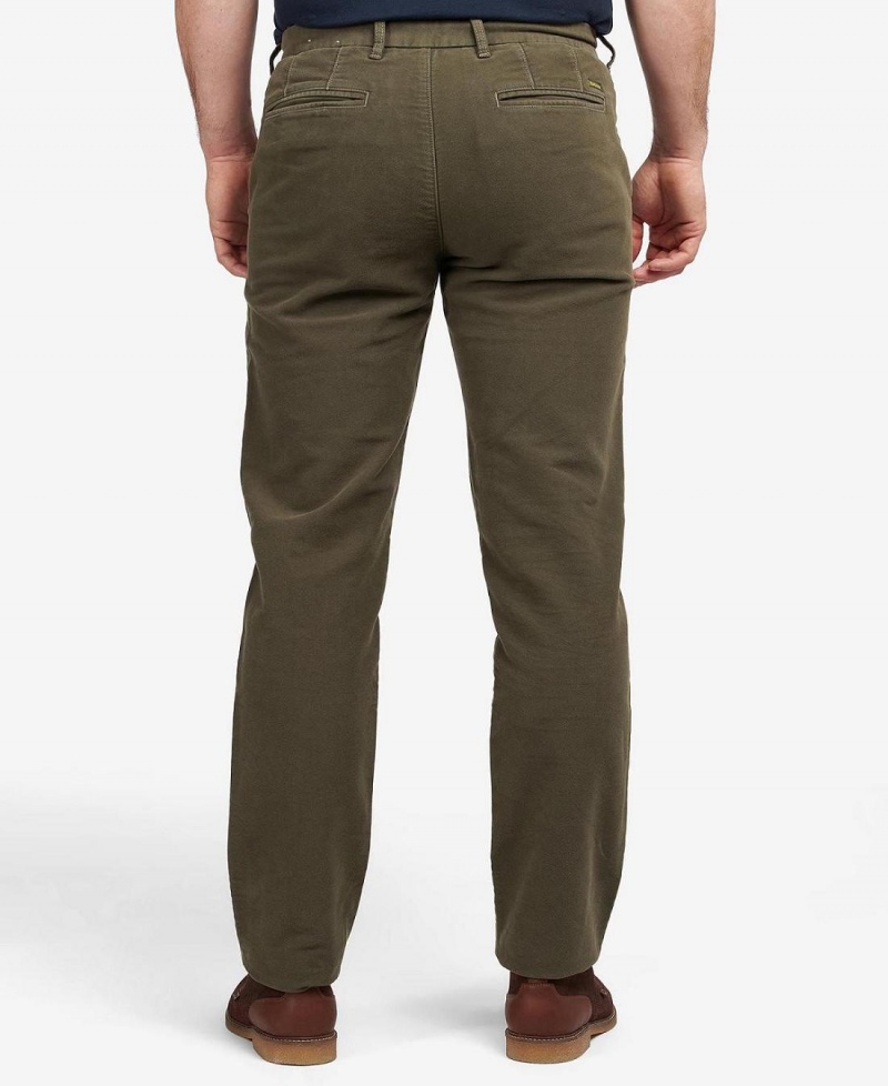 Pantaloni Barbati Barbour Neuston Moleskin Trousers Masline Verzi | Romania_BAR91059