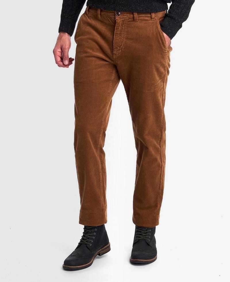 Pantaloni Barbati Barbour Neuston Stretch-Cord Trousers Galbeni | Romania_BAR29615