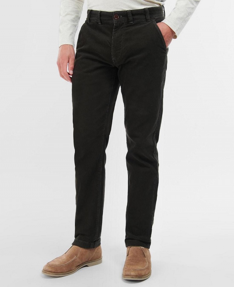 Pantaloni Barbati Barbour Neuston Stretch-Cord Trousers Negrii | Romania_BAR92779