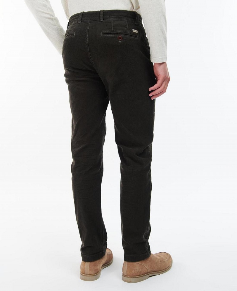 Pantaloni Barbati Barbour Neuston Stretch-Cord Trousers Negrii | Romania_BAR92779