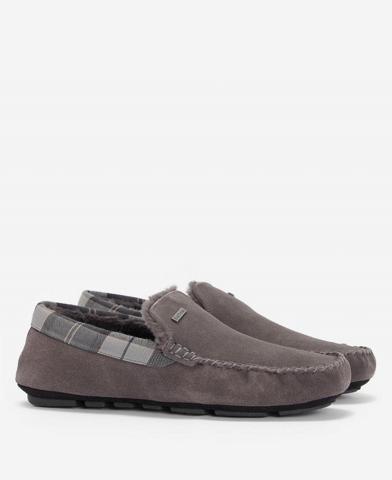 Pantofi Barbati Barbour Monty Slippers Gri | Romania_BAR52007