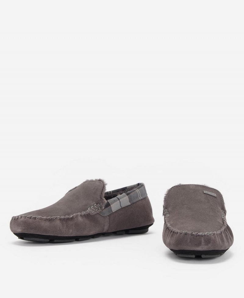 Pantofi Barbati Barbour Monty Slippers Gri | Romania_BAR52007