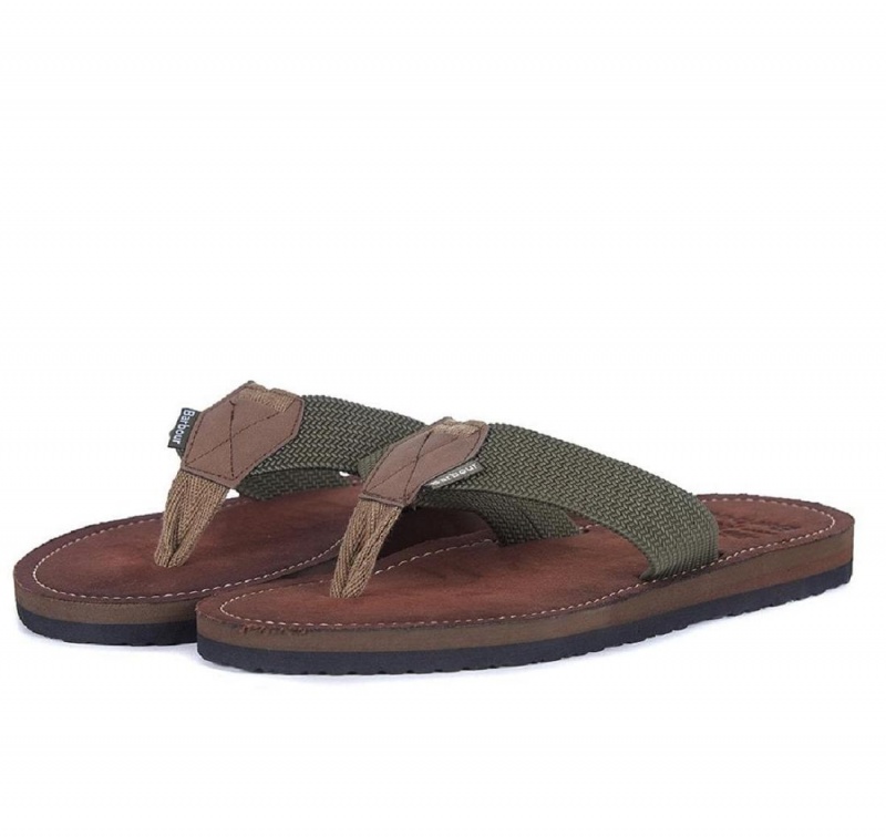 Pantofi Barbati Barbour Toeman Beach Sandal Masline Verzi | Romania_BAR91316