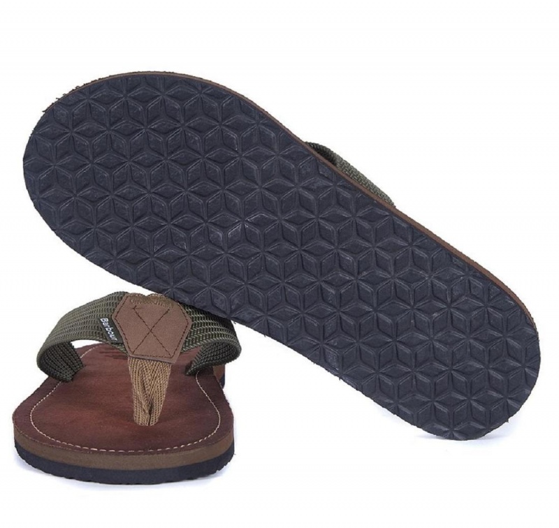 Pantofi Barbati Barbour Toeman Beach Sandal Masline Verzi | Romania_BAR91316