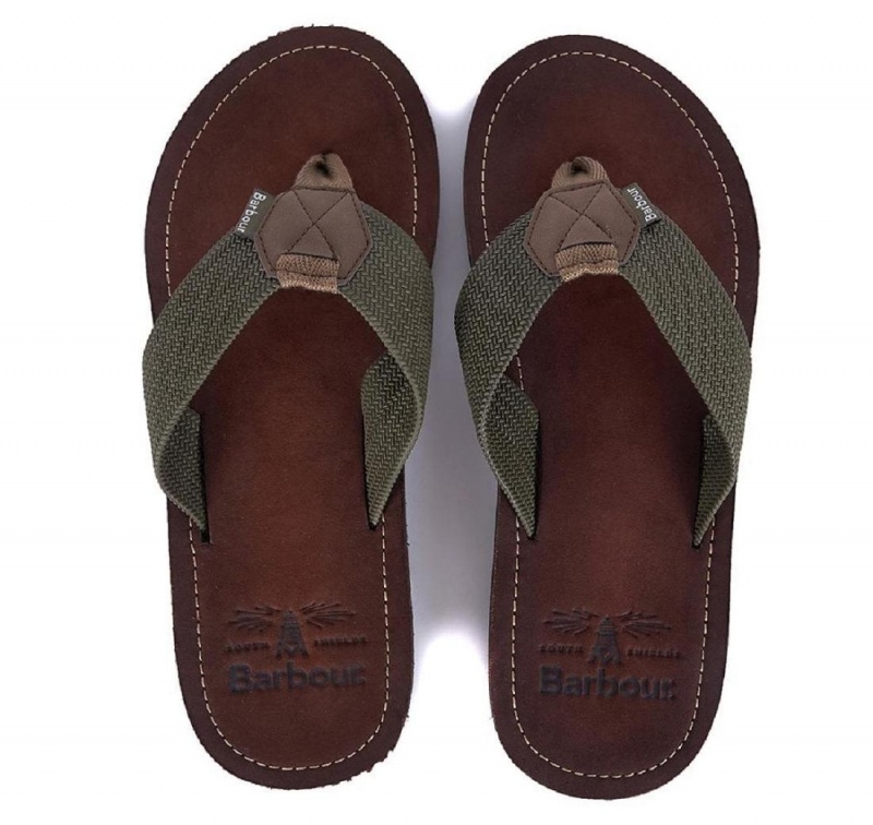 Pantofi Barbati Barbour Toeman Beach Sandal Masline Verzi | Romania_BAR91316