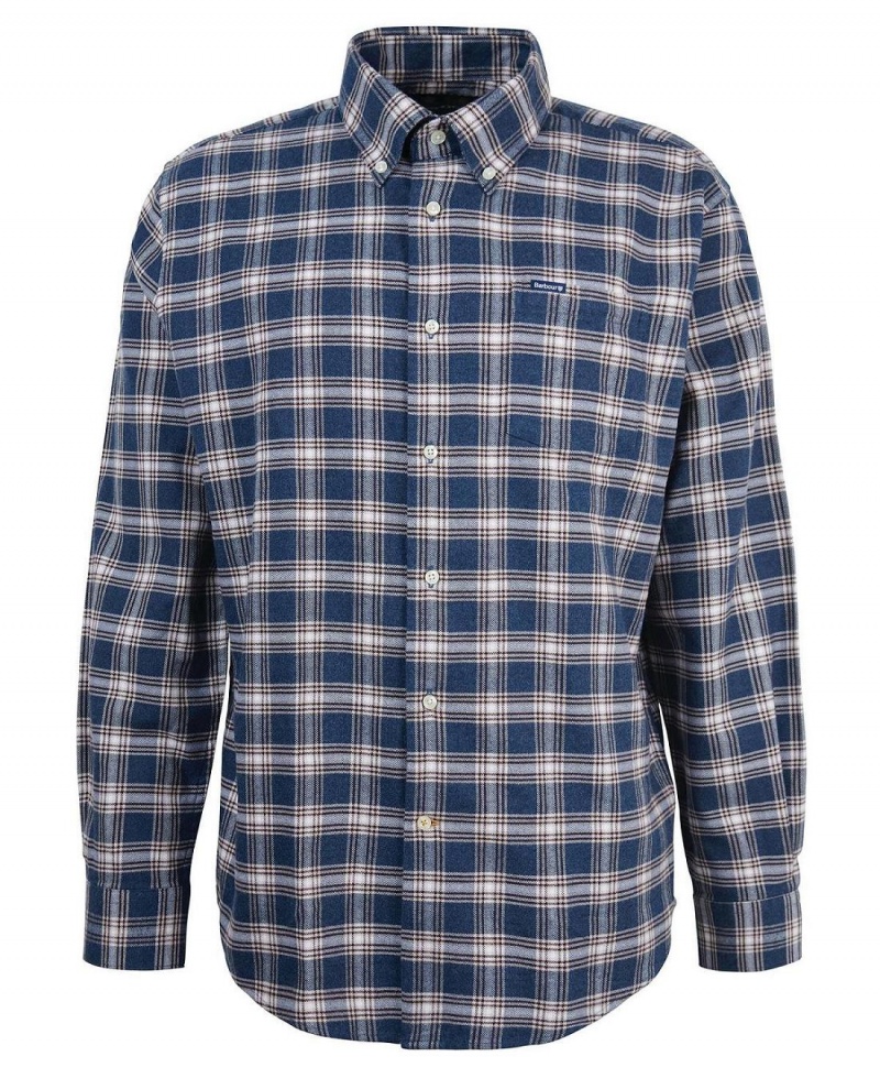 Topuri Barbati Barbour Bowburn Regular Fit Shirt Bleumarin | Romania_BAR20339