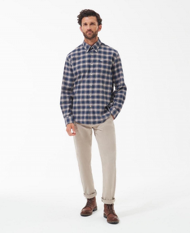 Topuri Barbati Barbour Bowburn Regular Fit Shirt Bleumarin | Romania_BAR20339