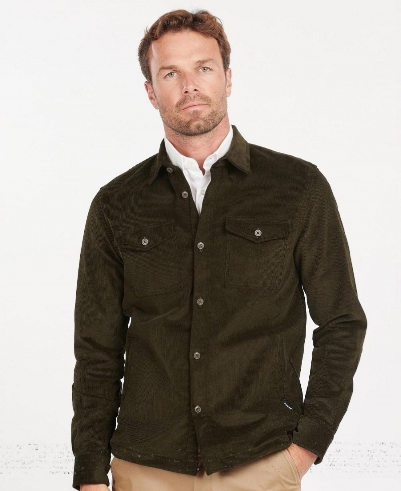 Topuri Barbati Barbour Cord Overshirt Verzi | Romania_BAR39418