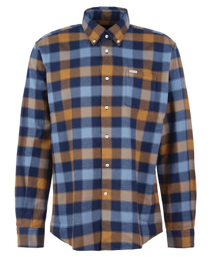 Topuri Barbati Barbour Damfield Regular Fit Shirt Bleumarin | Romania_BAR70676