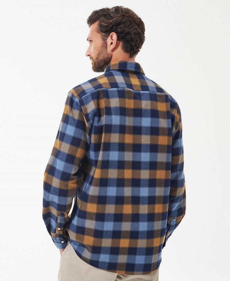 Topuri Barbati Barbour Damfield Regular Fit Shirt Bleumarin | Romania_BAR70676