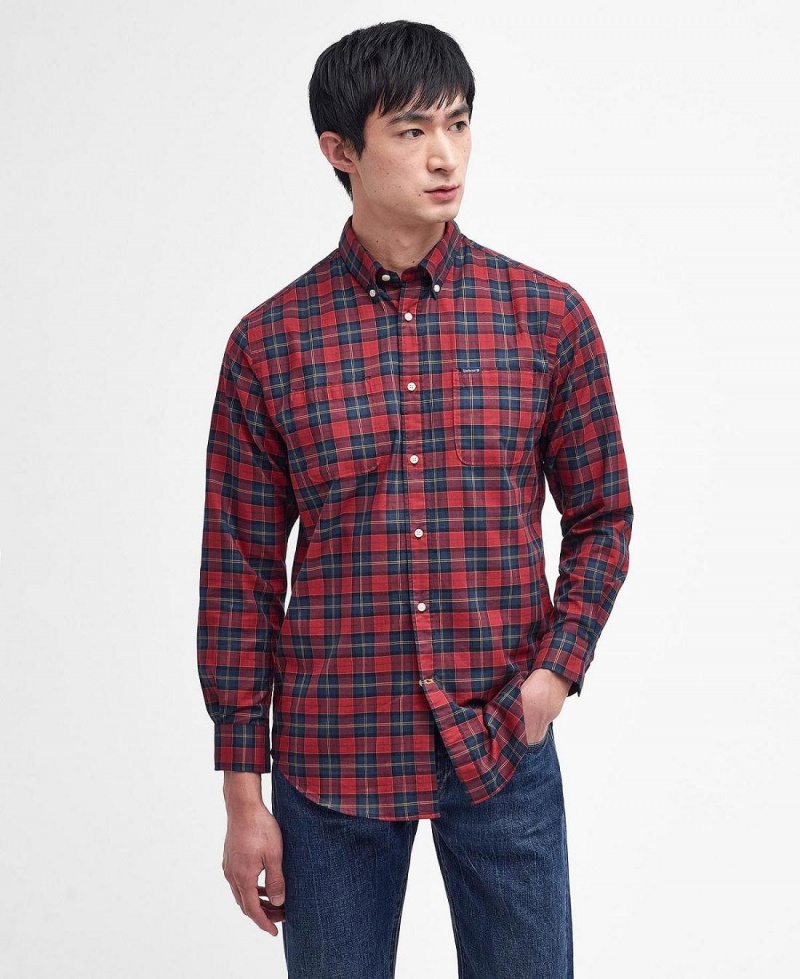 Topuri Barbati Barbour Dragon Tartan Shirt Rosii | Romania_BAR72597