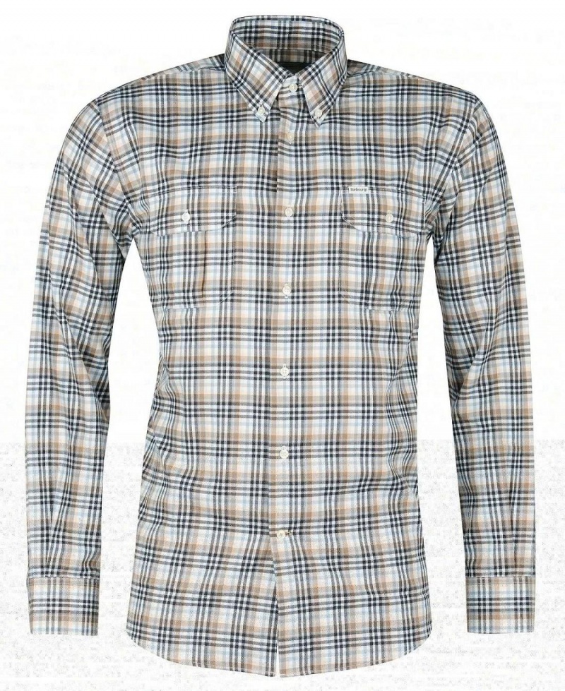 Topuri Barbati Barbour Eastwood Thermo Weave Shirt Albi | Romania_BAR82216