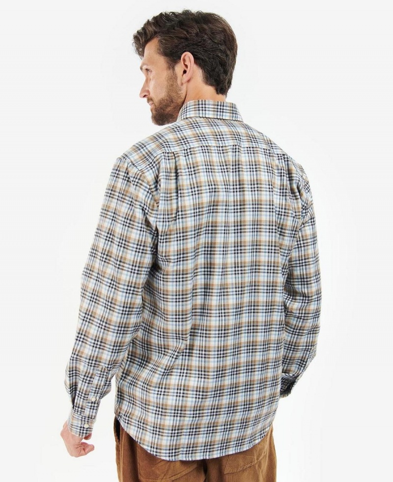 Topuri Barbati Barbour Eastwood Thermo Weave Shirt Albi | Romania_BAR82216