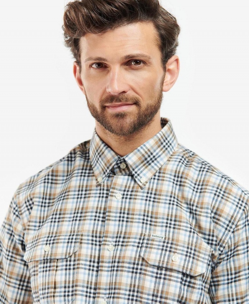 Topuri Barbati Barbour Eastwood Thermo Weave Shirt Albi | Romania_BAR82216