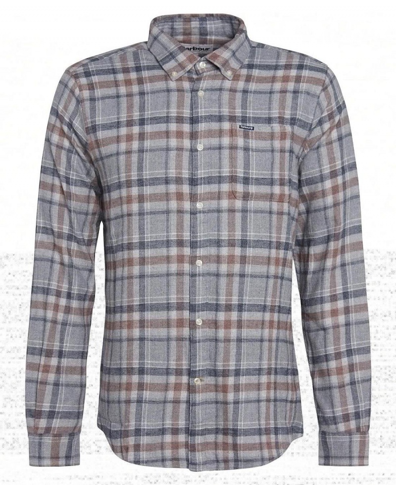 Topuri Barbati Barbour Eddleston Tailored Shirt Gri | Romania_BAR81491