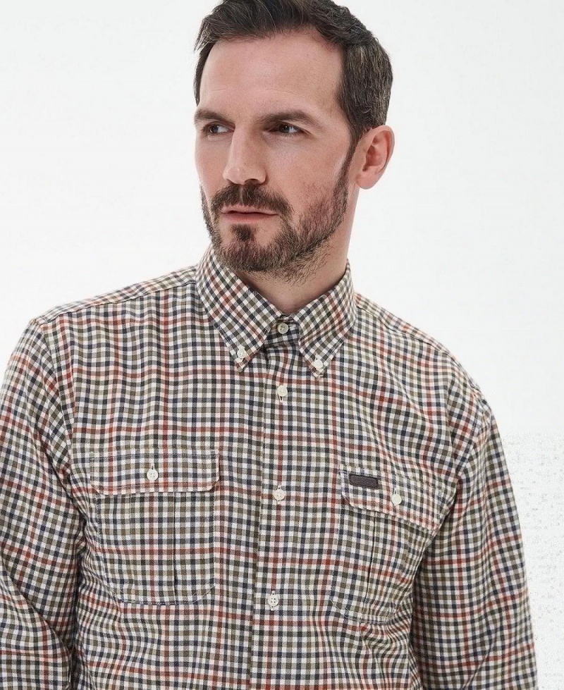 Topuri Barbati Barbour Foss Regular Fit Shirt Verzi | Romania_BAR40309