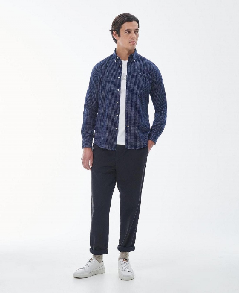 Topuri Barbati Barbour Geston Tailored Shirt Bleumarin | Romania_BAR91189