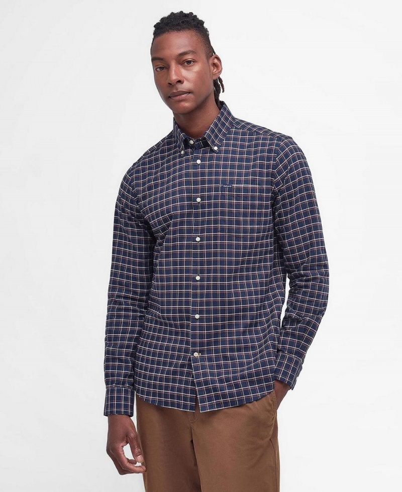 Topuri Barbati Barbour Harthorpe Tailored Shirt Bleumarin | Romania_BAR70884