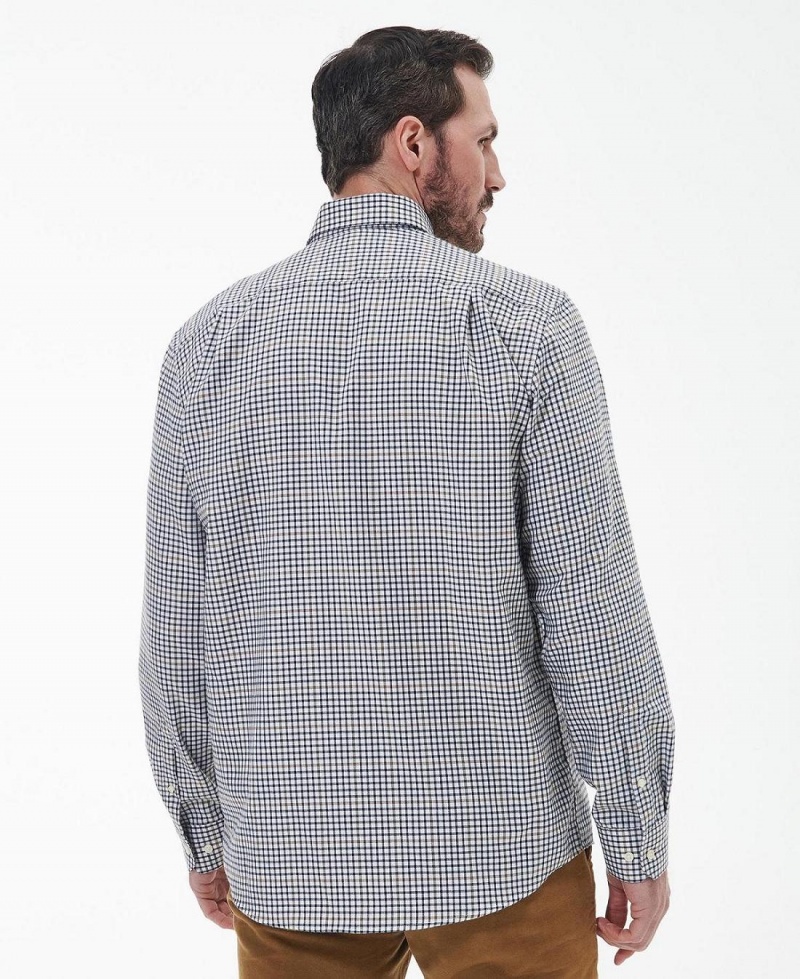 Topuri Barbati Barbour Henderson Thermo Weave Shirt Albi | Romania_BAR86570