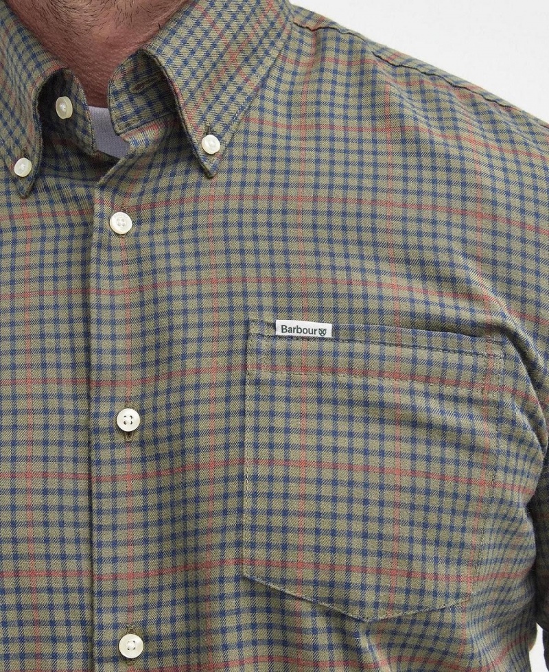 Topuri Barbati Barbour Henderson Thermo Weave Shirt Masline Verzi | Romania_BAR38169