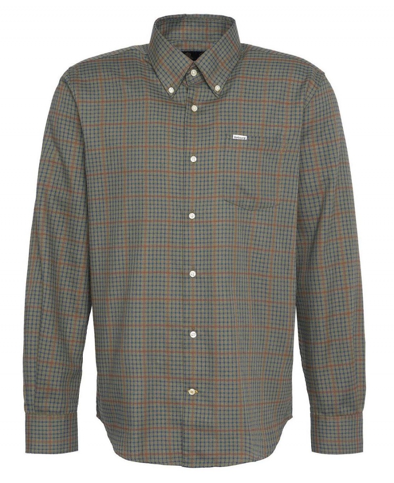 Topuri Barbati Barbour Henderson Thermo Weave Shirt Masline Verzi | Romania_BAR38169