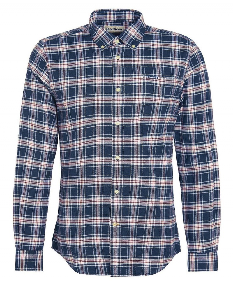 Topuri Barbati Barbour Langton Tailored Shirt Bleumarin | Romania_BAR78426