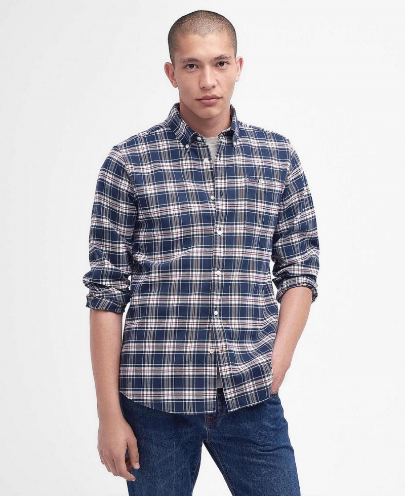 Topuri Barbati Barbour Langton Tailored Shirt Bleumarin | Romania_BAR78426