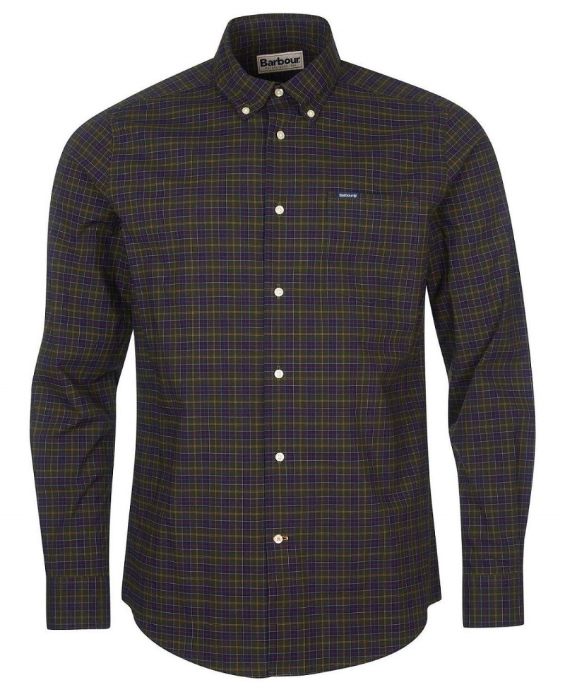 Topuri Barbati Barbour Lomond Tailored Fit Shirt Negrii | Romania_BAR56021