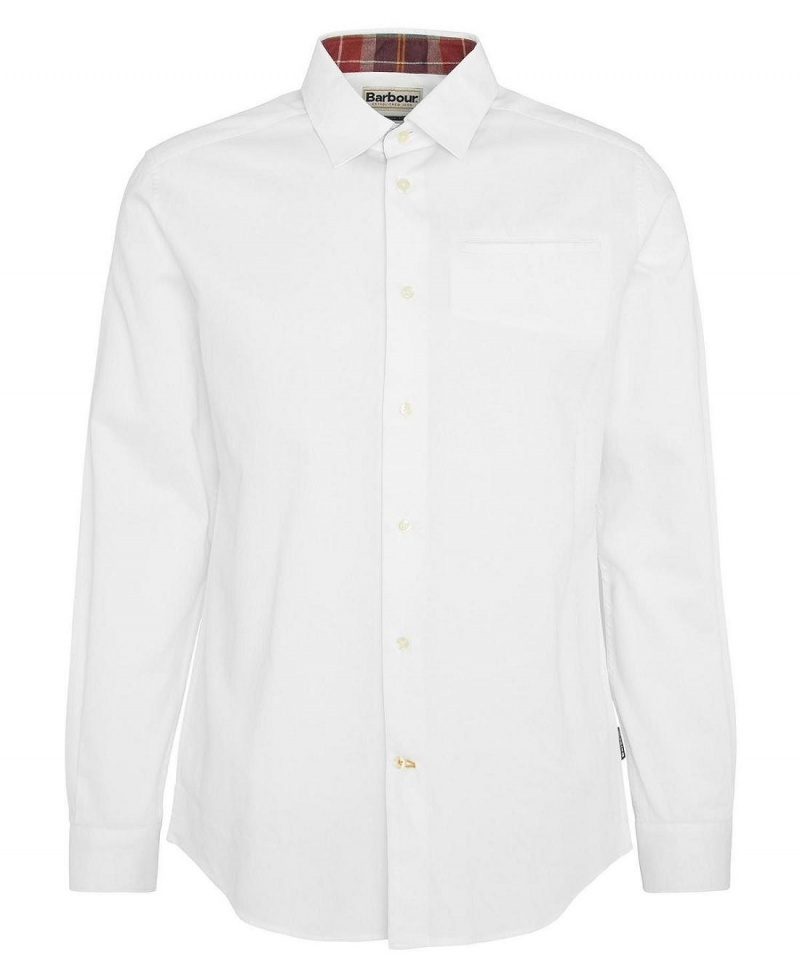 Topuri Barbati Barbour Lyle Tailored Shirt Albi | Romania_BAR75187