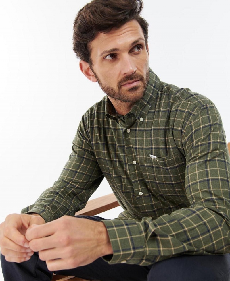 Topuri Barbati Barbour Pelton Shirt Verzi | Romania_BAR86176