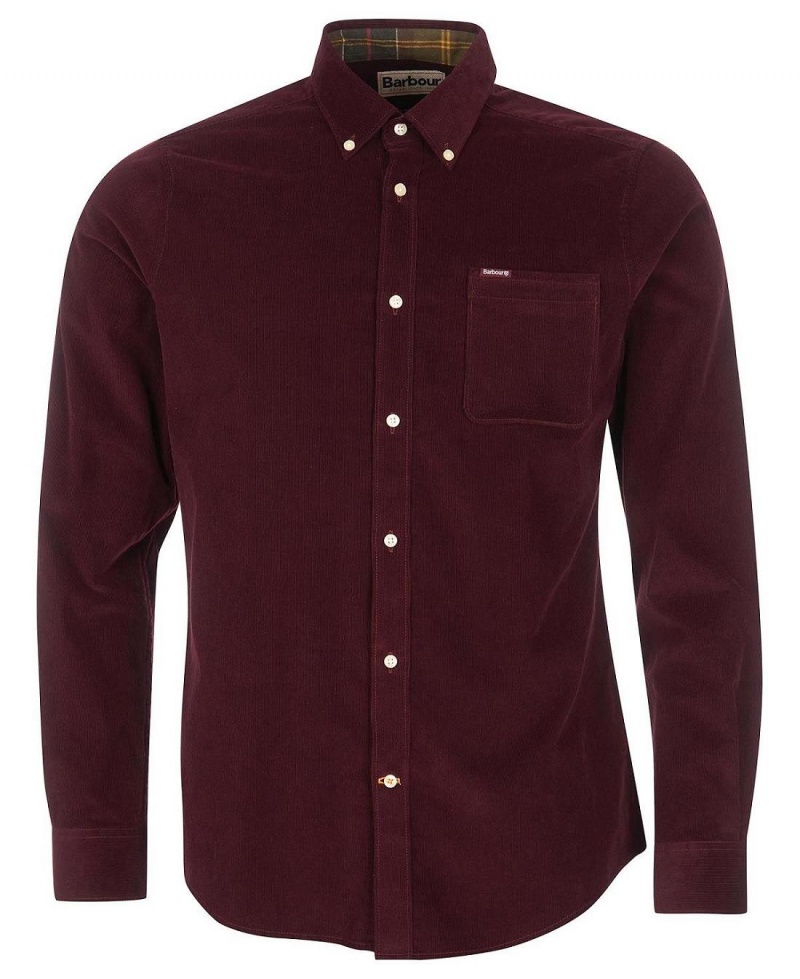 Topuri Barbati Barbour Ramsey Tailored Fit Shirt Rosii | Romania_BAR43805